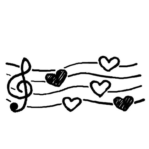 Mini Notes Ideas, Aesthetic Heart Drawing, Doodle Widgets, Music Related Drawings, Heart Drawing Aesthetic, Music Notes Design, Spotify Art, Music Notes Drawing, Note Icon