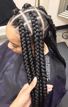 Bold Box Braids, Bob Box Braids Styles, Two Braid Hairstyles, Big Box Braids, Big Braids, Big Box Braids Hairstyles, Jumbo Box Braids, Long Box Braids, Box Braids Hairstyles For Black Women