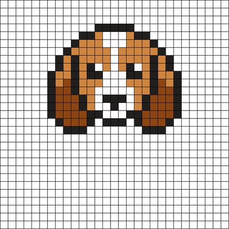 Cute Hound Perler Bead Pattern | Bead Sprites | Animals Fuse Bead Patterns Dog Fuse Beads, Pixel Building, Fuse Bead Patterns, Pattern Maker, Kandi Patterns, Bead Sprite, Photo Pattern, C2c Crochet, Pixel Pattern