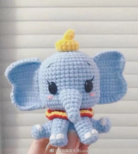 Aesthetic Patterns, Disney Crochet Patterns, Easy Crochet Animals, Crochet Aesthetic, Crochet Disney, Mode Crochet, Crochet Animals Free Patterns, Crochet Elephant, Kawaii Crochet