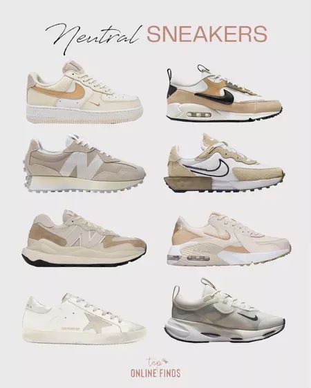 Nike Shoes Neutral, Nike For Women Sneakers, Womens Shoes Sneakers & Athletic, Womens Beige Sneakers, Neutral Outfit Women, Neutral Outfit Ideas Women, Neutral Sneakers Women Nike, Neutral Nike Sneakers, Neutral Shoes Aesthetic