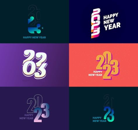 Big set of 2023 happy new year logo text design 2023 number design template -> https://www.freepik.com/free-vector/big-set-2023-happy-new-year-logo-text-design-2023-number-design-template_37315962.htm -> 2023 logo, 2023, calendar banner, new year 2023, happy 2023, calendar poster, year, happy new year, china logo, new years, happy new, new year, party card, new year greetings, new year card, celebration card, happy year, china icon, new year font, celebration poster, year and party, new year cel 2023 Number Design, Logo Text Design, Happy New Year Logo, New Year Logo, Happy 2023, 2023 Logo, Celebration Poster, 2023 Happy New Year, 2023 Number