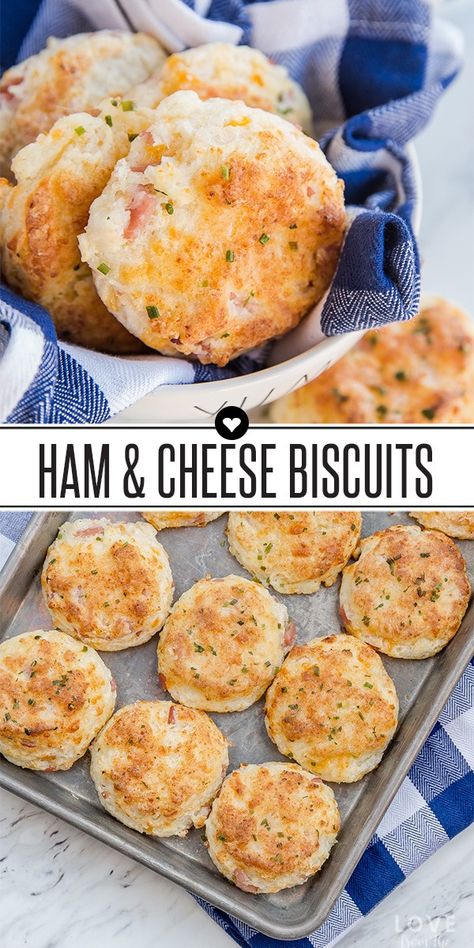 Ham and Cheese Biscuits Recipe Keto Ham And Cheese Biscuits, Freezer Breakfast Biscuits, Biscuits With Ham And Cheese, Toddler Freezer Breakfast, Breakfast Ideas Ham, Savory Breakfast Biscuits, Ham Cheese Biscuits, Cold Savory Breakfast, Cold Breakfast Ideas On The Go