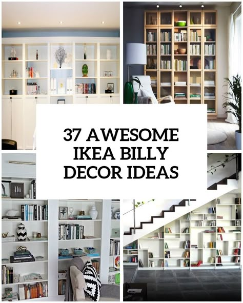 37 Awesome IKEA Billy Bookcases Ideas For Your Home Bookcases Ideas, Ikea Book, Billy Ikea, Ikea Built In, Ikea Desk Hack, Billy Bookcases, Billy Bookcase Hack, Billy Regal, Ikea Bookcase