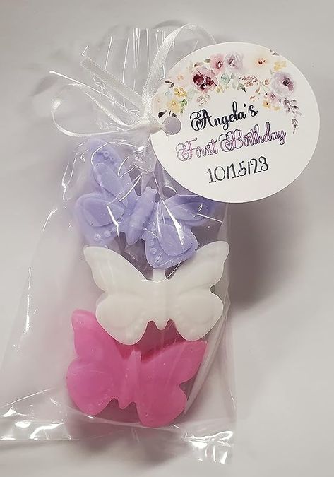 Amazon.com: Butterfly Theme Party Favors for Bridal Baby Shower or Birthday with Tags- Scented Soaps : Handmade Products Butterfly Soap Favors, Butterfly Shower Favors, Butterfly Theme Party Favors, Butterfly Bridal Shower Favors, Summer Themed Party, Wedding Shower Centerpieces, Soap Party Favors, Butterfly Party Favors, Butterfly Theme Party