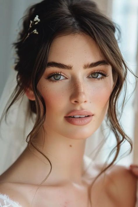 Makeup Looks Hazel Eyes Natural, Natural Glam Hazel Eyes, Fall Bride Makeup Hazel Eyes, Fall Wedding Hair And Makeup, Natural Bridal Makeup Hazel Eyes, Natural Makeup Hazel Eyes, Bridesmaid Makeup For Hazel Eyes, Natural Wedding Makeup For Hazel Eyes, Bride Makeup Hazel Eyes