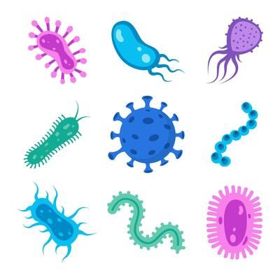 Pathogenic virus,germs, microorganisms,microbe isolated on light background.Collection of colored cartoon viruses and bacteria with bright multicolored text.Vector flat illustration. 11448064 Vector Art at Vecteezy Virus Illustration, Jacket Drawing, Heart Tree, Light Background, Logo Banners, Cityscape Photos, Flat Illustration, Heart With Arrow, Background Banner