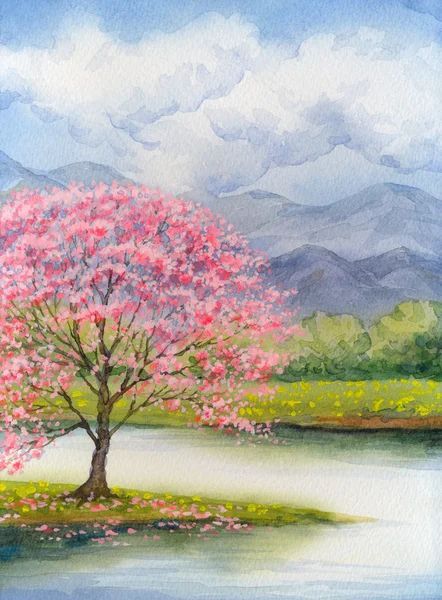 Anime Scenery Drawing, Scenery Drawing Watercolor, Beautiful Scenery Drawing, Watercolor Easy, Scenery Drawing For Kids, Watercolor Scenery, Beautiful Landscaping, Scenery Drawing, Watercolor Art Diy