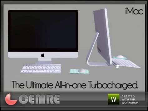 Trunk Study Collection Apple iMac by Cemre for thesimsresource.  Found in TSR Category 'Computers' Imac Laptop, Sims 4 Mac, Lotes The Sims 4, Sims 4 Tsr, Die Sims 4, The Sims 4 Pc, Muebles Sims 4 Cc, Sims 4 Clutter, Intimo Calvin Klein