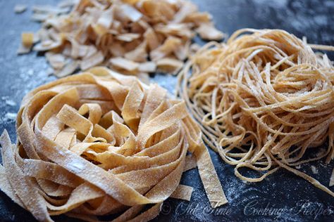 Whole Wheat Egg Noodles, Homemade Whole Wheat Pasta, Wheat Pasta Recipes, Kitchen Nostalgia, Homemade Pasta Dough, Kitchenaid Pasta, Homemade Pasta Recipe, Wheat Recipes, Vegetarian Pasta Recipes