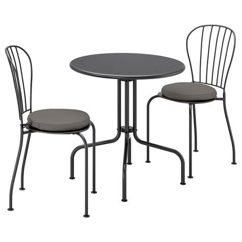 Wrought Iron Furniture, Outdoor Table Tops, Chairs Outdoor, Chair Cushion Covers, Garden Dining Set, Ikea Family, Table 2, Iron Furniture, Plastic Chair