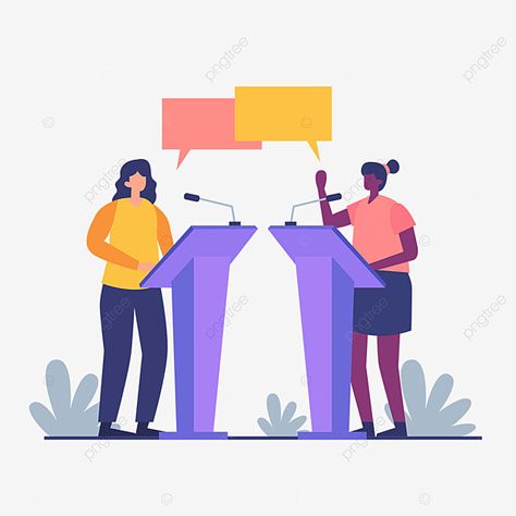 Debate Competition, Debate Club, Speech And Debate, Concept Illustration, Portfolio Inspiration, Free Speech, Two People, Cute Photos, Png Clipart