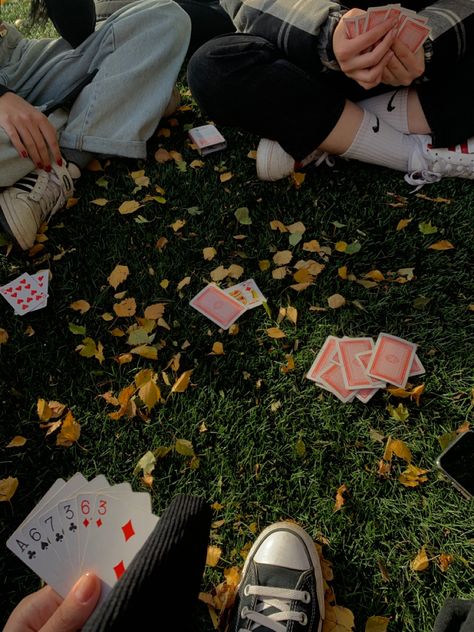 #card #cardgame #outside #autumn #school #chill #aesthetic Chill Vision Board, Charades Aesthetic, Camogie Aesthetic, Social Events Aesthetic, Chill Party Aesthetic, Chill Birthday Party, High School Aesthetic Friends, Card Game Aesthetic, Chill Aesthetic