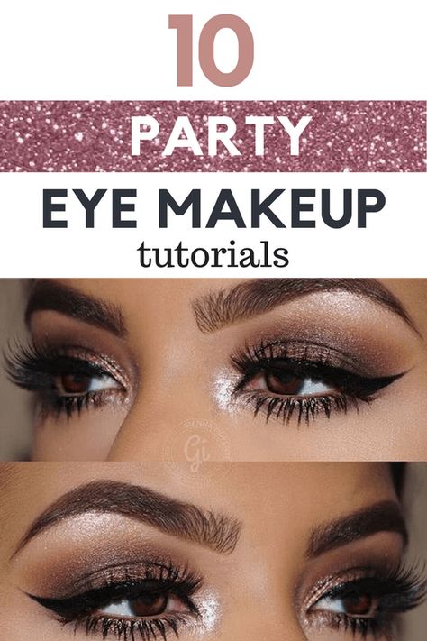 Party Eye makeup Tutorials Eye Makeup For Cocktail Party, Eye Makeup For Evening Party, Clubbing Makeup Night, Going Out Eye Makeup Night, Black Tie Makeup Looks Blue Eyes, Date Night Makeup Blue Eyes, Night Out Makeup Brown Eyes, Night Eyeshadow Looks, Evening Makeup For Brown Eyes