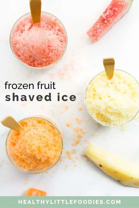 Shaved Ice Recipe, Mango Frozen Yogurt, Frozen Chocolate Bananas, Ice Recipe, Frozen Fruit Recipes, Frozen Lemon, Ice Cream Maker Recipes, Frozen Fruits, Frozen Chocolate