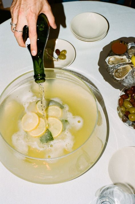 A French 77 Punch + Lemon Ice Block recipe to toast the new year with | CBC Life Nye Cocktail, Ice Block, Gin Lemon, Lemon Ice, New Year's Food, Ice Blocks, Festive Cocktails, Champagne Cocktail, Delicious Cocktails