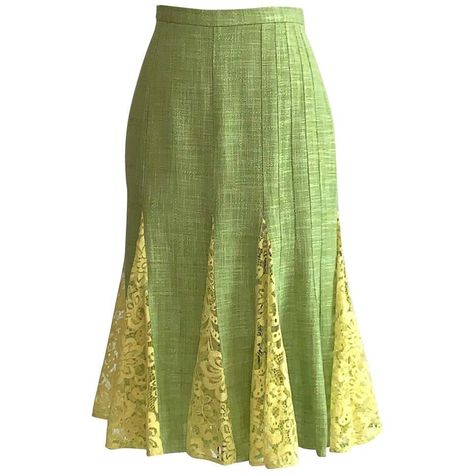 Yellow Skirt Outfits, Gold Sequin Skirt, Pola Lengan, 70s Skirt, Lace Maxi Skirt, Printed Silk Skirt, Lace Bra Top, Godet Skirt, Gored Skirt