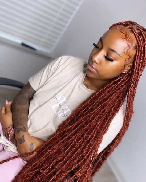 Soft Locs Hairstyle, Soft Locs, Big Box Braids Hairstyles, Ginger Hair Color, Faux Locs Hairstyles, Box Braids Hairstyles For Black Women, Cute Box Braids Hairstyles, Protective Hairstyles Braids, Pretty Braided Hairstyles