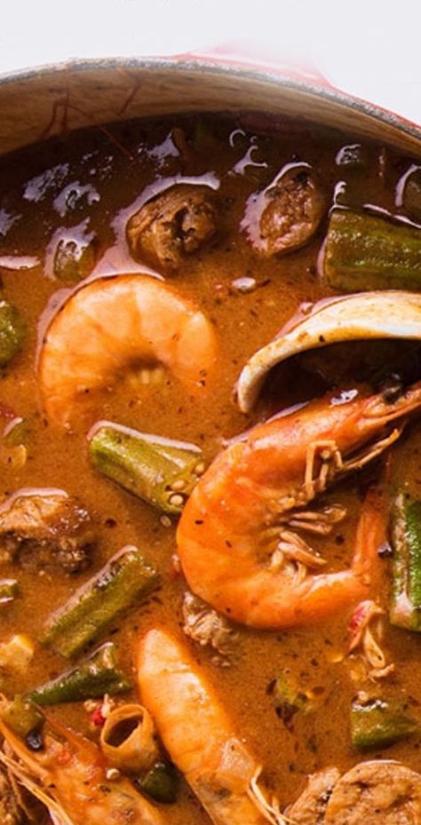 Seafood Jumbolia, Seafood Gumbo Recipe Crockpot, Cajun Gumbo Recipe Louisiana, Sea Food Gumbo Recipe, How To Make Seafood Gumbo, Shrimp Gumbo Recipe Authentic, Jumbolia Recipes Smoked Sausages, Shrimp Gumbo Recipe Louisiana, Cajun Seafood Gumbo Recipe Louisiana