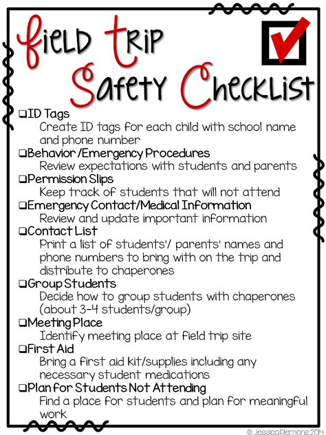 Mrs. Plemons' Kindergarten: Field Trip Planning  Ideas & Checklists **Free** Daycare Field Trip Ideas, Kindergarten Field Trip Ideas, Field Trip Tips For Teachers, Field Trip Checklist, Field Trip Checklist Teachers, Field Trip Preparation, School Safety Lesson Plans, School Field Trip Chaperone, Homeschool Field Trip Ideas