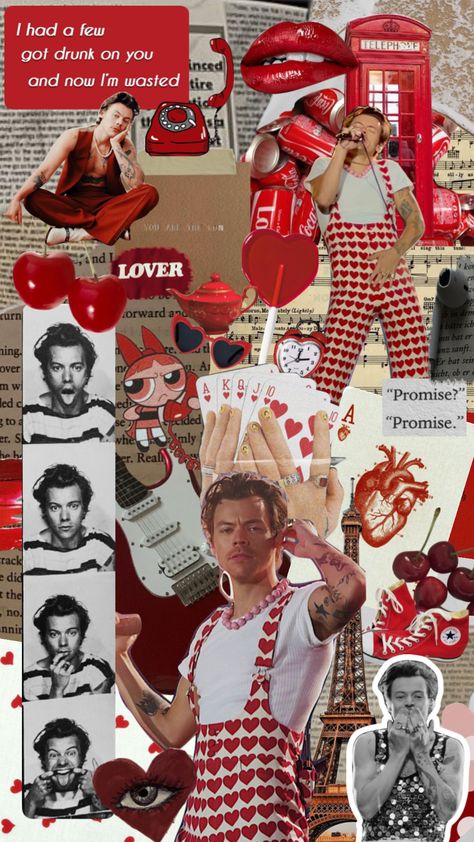 Harry Styles Shuffle Wallpaper, Harry Styles Wallpaper Lockscreen Collage, Harry Styles Shuffles, Harry Styles Coded Wallpapers, Red Harry Styles Aesthetic, Harry Styles Coded Lockscreen, Cute Harry Styles Wallpaper, Harry Styles Red Wallpaper, Harry Styles Wallpaper Aesthetic Collage