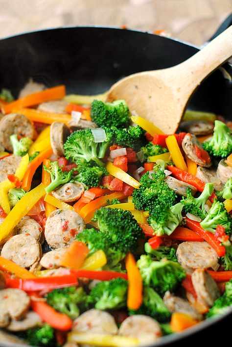 Sausage Stir Fry, 28 Reasons, Ginger Pork, Pork Stir Fry, Sesame Ginger, Spicy Sausage, Veggie Stir Fry, Vegetable Stir Fry, Paleo Dinner