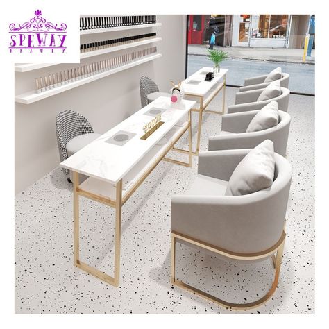 Cream Manicure, Downdraft Vent, Luxury Nail Salon, Japanese Storage, Nail Salon Furniture, Nordic Aesthetic, Nail Desk, Spa Furniture, Manicure Table