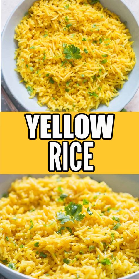 Yellow Rice Recipe, Buttery Rice, Yellow Rice Recipes, Rice Side Dish Recipes, Turmeric Yellow, Healthy Bowls Recipes, Meat Dish, Turmeric Recipes, Rice Side Dishes