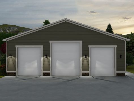 065G-0001: Boat Storage Garage with RV Bay; 50'x60' Garage With Rv Bay, Large Garage Plans, Motorhome Storage, Rv Port, Rv Garage Plans, Hobby Garage, Garage Plans With Loft, Pole Barn Garage, Garage Plans Detached