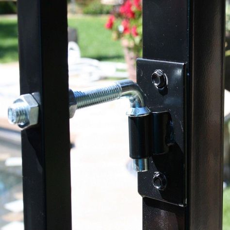 PRICES MAY VARY. Use to mount a gate to a wall or a wooden post Steel construction Galvanized for corrosion resistance Black powder-coat finish for durability Reasonable cost Great for residential area The Black Steel Flat Wall Gate Hardware Kit is designed for use in gate mounting applications. This kit is perfect to finish the fence job when connecting a gate to a flat surface. Installation is quick and easy. Fence Gate Hardware, Agricultural Fencing, Wall Gate, Wall Fence, Gate Hardware, Wooden Posts, Fence Paint, Fence Gate, Garden Fencing