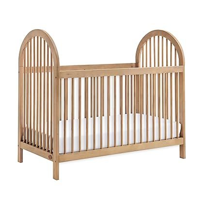 Amazon.com: Oxford Baby Everlee Modern High Arch 3-in-1 Convertible Island Baby Crib with Round Spindles, Honey Wood : Baby Wood Crib, Wooden Cribs, Toddler Beds, Adjustable Mattress, Baby Nursery Furniture, Toddler Furniture, Convertible Crib, Baby Protection, Baby Furniture