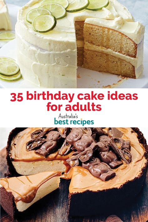 Adults love homemade birthday cakes too! From a fun gin and tonic cake to a simple and easy never-fail chocolate number, you’ll find loads of cool ideas for a unique birthday cake right here. Birthday Cake Ideas For Adults Women Simple, Adult Cakes For Women Birthdays, Adult Woman Birthday Cake, Birthday Desserts For Adults, Fun Birthday Cakes For Women, Birthday Cakes For Women Unique, Moist Birthday Cake, 35 Birthday Cake, Unique Cake Recipes