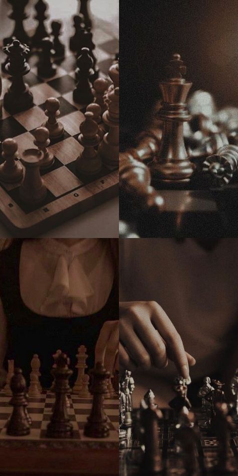 Dark Chess Wallpaper, Dark Academia Chess Aesthetic, Chess Astethic, Chess Player Aesthetic, Brown Themed Wallpaper, Chess Wallpaper Aesthetic, Chess Aesthetic Dark, Chess Pictures, Aesthetic Chess