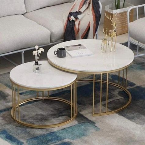 Modest Luxury, Centre Table Living Room, Round Metal Coffee Table, Round Coffee Table Sets, Table Minimalist, Round Nesting Coffee Tables, Coffee Table Design Modern, تصميم الطاولة, Living Room Decor Furniture