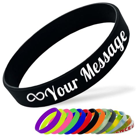 PRICES MAY VARY. 🏈MAKE YOUR OWN ID WRISTBANDS:Silicone wristbands customizable can customize your name, choose some unique and cute logo.Just click “Customize Now”,choose the Silicone wrist bands quantity,Pick the logo and Type the text,you will own a silicone wrist bands customized 🏈SIZES AND QUANTITIES:Personalized silicone wristbands bulk have 4 sizes for you choose, XSmall is 6.29in(160 mm) in circumference,Small is 7.08in(180 mm) in circumference,Medium is 7.48in (190 mm) in circumference Trendy Customizable Cheap Wristband, Custom Wristbands, Logo Unique, Rubber Bracelets, School Supply Labels, Bracelet Display, Silicone Bracelets, Un Logo, Silicon Bands