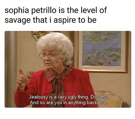 Sophia Petrillo, Golden Girls Quotes, Estelle Getty, Dorothy Zbornak, Witty Comebacks, The Golden Girls, Funny Shows, Meant To Be Quotes, Girl Memes