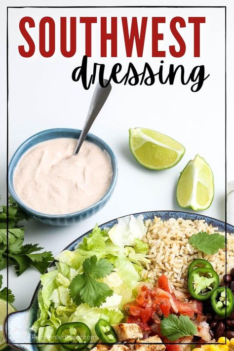 Healthy Sauce For Chicken, Greek Yogurt Salad Dressing, Southwest Dressing, Chicken And Fries, Fajita Sauce, Southwest Sauce, Healthy Dressing Recipes, Taco Salad Dressing, Healthy Burrito Bowl