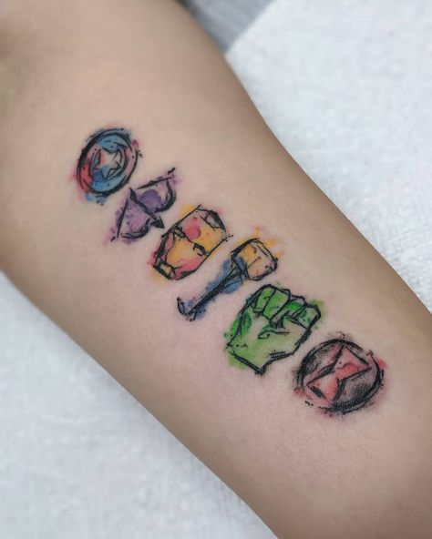 Avengers tattoo inspo by Toronto based artist @roseamortattoos. Click the link for more tattoos inspired by the Marvel universe 🦸 #marveltattoo #tattooinspiration #tattooinspo #tattoos #tattoo #marvel #colortattoo #fandom #fandomtattoo #avengers #avengerstattoo #forearmtattoo Marvel Tattoo Ideas, Ironman Tattoo, Traditional Chicano Tattoos, Fandom Tattoos, Tattoo Ideas Simple, Iron Man Tattoo, Avengers Tattoo, Dragons Tattoo, Marvel Tattoos