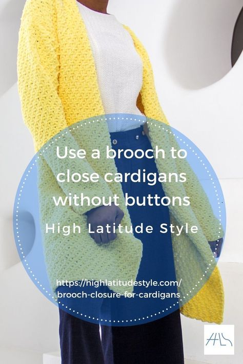 Use a brooch to close cardigans without buttons Cardigan Without Buttons, Waterfall Cardigan, Creativity And Innovation, Long Tail, Fashion Ideas, Knit Cardigan, To Look, Cardigans, Crochet Hats