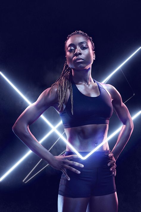 Cerberus on Behance Women Fitness Photography, Fitness Portrait, Movement Art, Neon Frame, Gym Photoshoot, Neon Photography, Gym Photography, Female Athlete, Sport Portraits