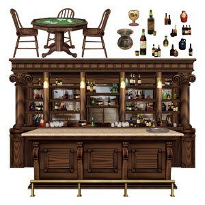 Western Cafe, Western Party Decorations, Saloon Decor, Western Bar, Western Saloon, Western Bedroom Decor, Bottle Wall, Cowboy Party, Bar Room