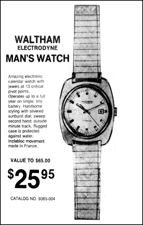 Electronic Calendar, Waltham Watch, Clock Collection, Led Watch, Vintage Advertisement, Vintage Watches, Minneapolis, Newspaper, Showroom