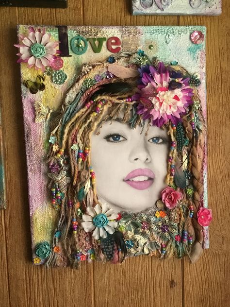 2d Mixed Media Art, Multi Media Portraits, Multimedia Self Portrait, Mixed Media Photo Collage, Mixed Media Portraits Ideas, Multimedia Art Mixed Media, Multi Media Art Ideas, Mixed Media Self Portrait, Multi Media Art