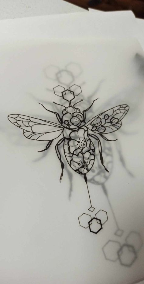 Sweet little bee tattoo ideas Bee Tattoo Ideas, Honey Bee Tattoo, Honeycomb Tattoo, Bumble Bee Tattoo, Bug Tattoo, Insect Tattoo, Flower Tattoo Shoulder, Gothic Tattoo, Bee Tattoo