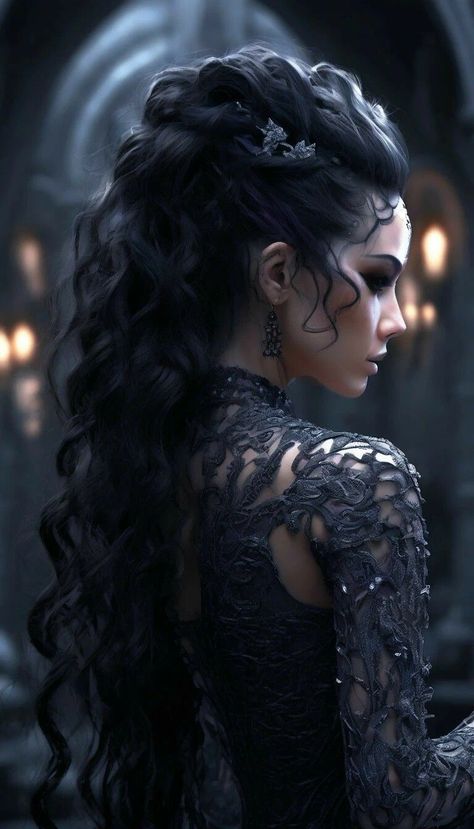 Gothic Bridal Hairstyles, Vampire Updo Hairstyles, Gothic Hairstyles Long Goth Hair, Gothic Wedding Hairstyles Brides, Gothic Wedding Makeup Brides, Dark Fairy Hair, Goth Wedding Hairstyles, Dark Hair Wedding Hairstyles, Gothic Wedding Hairstyles