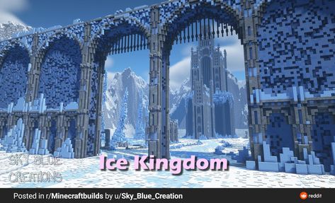 Minecraft Ice Castle, Ice Kingdom, Minecraft Cottage, Ice Castles, Pretty Tea Cups, Minecraft Inspo, Anime Quotes Inspirational, Pocket Edition, Minecraft Architecture