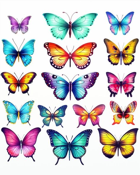 Butterflies Free Printable Coloring Pages | Premium AI-generated image Butterflies Template Free Printable, Butterfly Coloring Pages Free Printable Pictures, Butterfly Images Printable, Butterfly Printable Template, Free Use Images, About Butterflies, Butterfly Clipart, Template Free Printable, Butterfly Template