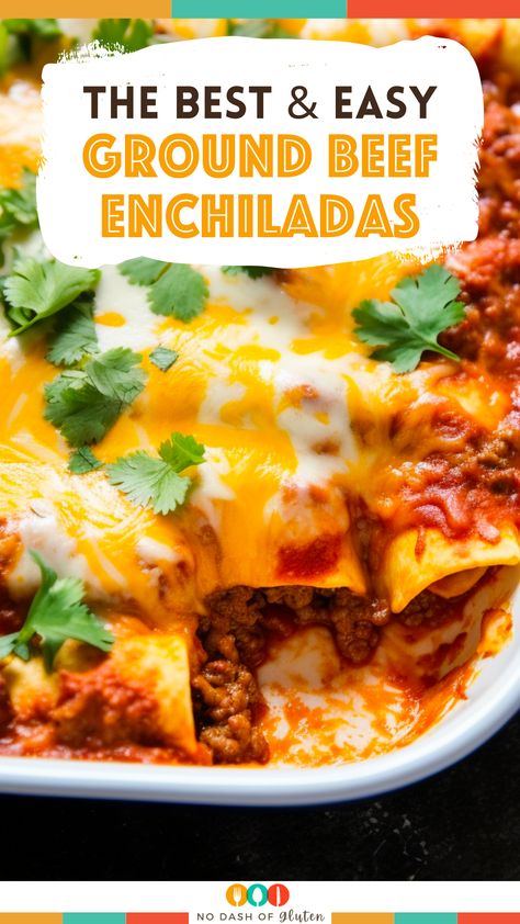 Satisfy your cravings with these mouthwatering Ground Beef Enchiladas! Packed with flavor, they're perfect for busy weeknights. Try this easy Mexican recipe and bring the fiesta to your dinner table tonight. Get the full recipe here! Meat Enchiladas Ground, Ground Beef Enchiladas Healthy, Enchilada Recipe Beef, Easy Ground Beef Enchilada Recipe, Make Ahead Ground Beef Enchiladas, Enchiladas Beef, Tex Mex Ground Beef Enchiladas, Best Spaghetti Recipe, Easy Beef Enchiladas