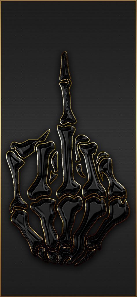 iPhone X/11 Black and Gold Skeleton Up Yours middle finger insult.Made and designed by me WATERMARKED Skeleton Middle Finger Wallpaper, Black And Gold Skeleton, Skull Middle Finger, Middle Finger Picture, Skeletons Wallpaper, Finger Wallpaper, Middle Finger Wallpaper, Skeletons Wallpaper Aesthetic, Skeleton Pics