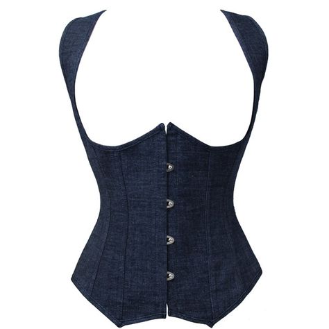 Blue Denim Under Bust Corset Lace Up ($20) ❤ liked on Polyvore featuring intimates, shapewear and corset Corset Steampunk, Corset Underbust, Body Shaper Corset, Gothic Lingerie, Fashion Corset, Bustier Lingerie, Cincher Corset, Corset Shapewear, Corset Vest